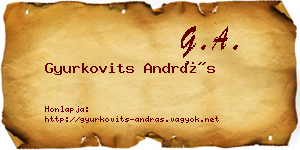 Gyurkovits András névjegykártya